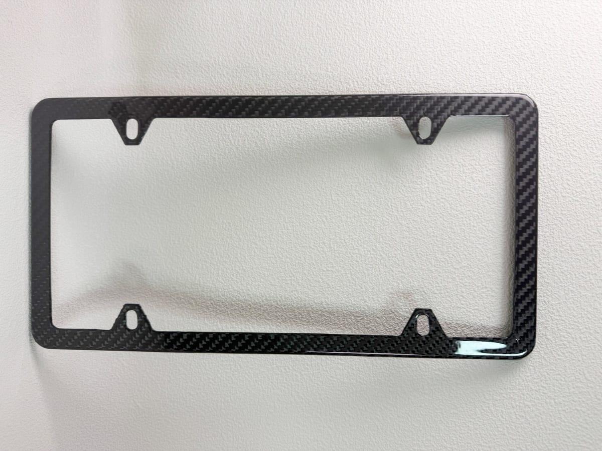 Carbon Fiber License Plate Frame – Standard Fit | 3K Twill Weave — carbon fiber close-up view 2