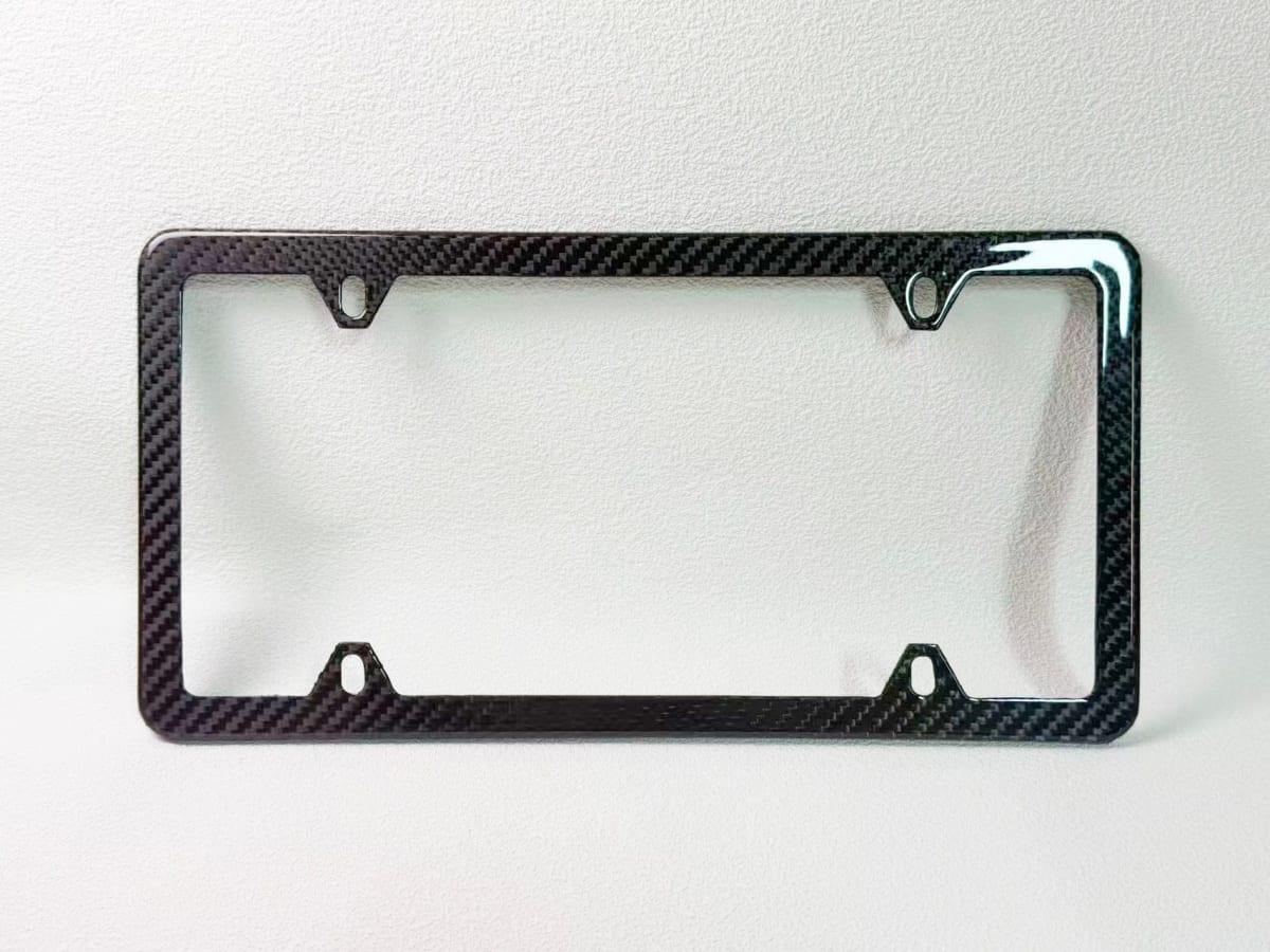 Carbon Fiber License Plate Frame – Standard Fit | 3K Twill Weave — carbon fiber close-up view 3