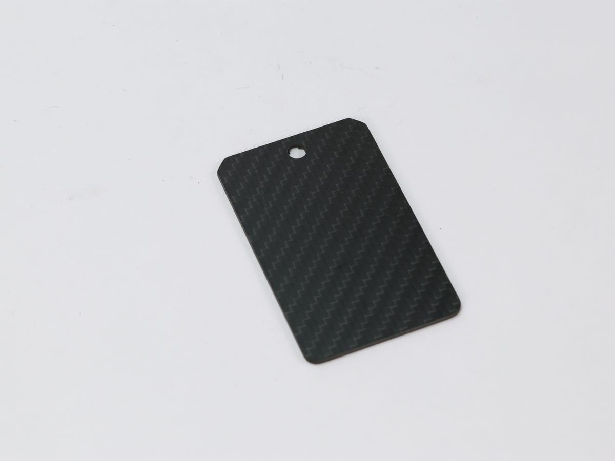 Keychain Tag – Carbon Fiber | Portable Branding — carbon fiber close-up view 2