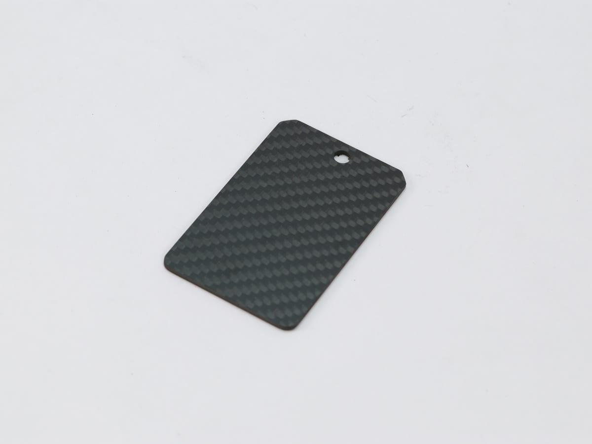 Keychain Tag – Carbon Fiber | Portable Branding — carbon fiber close-up view 3