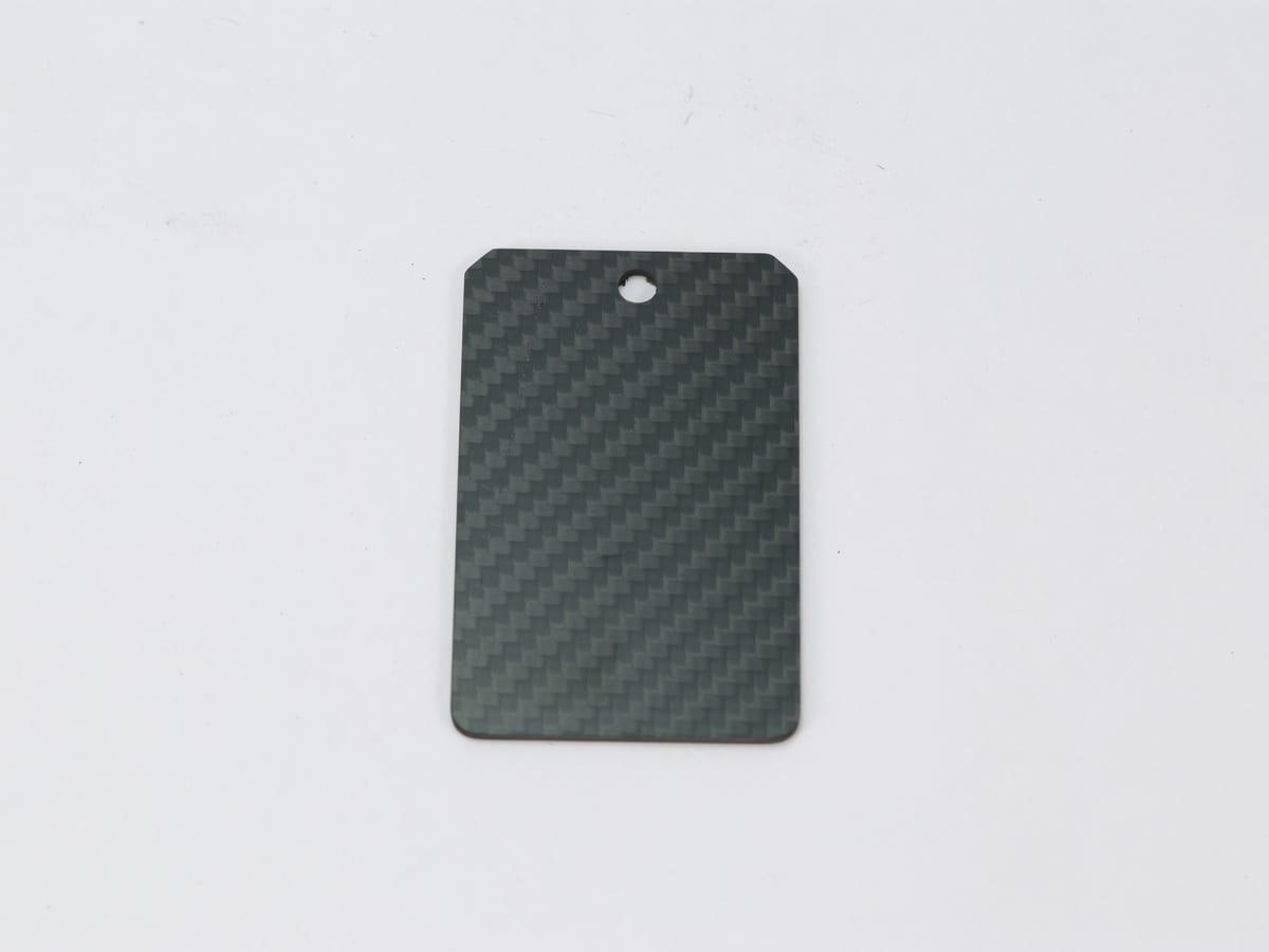 Keychain Tag – Carbon Fiber | Portable Branding — carbon fiber close-up view 1