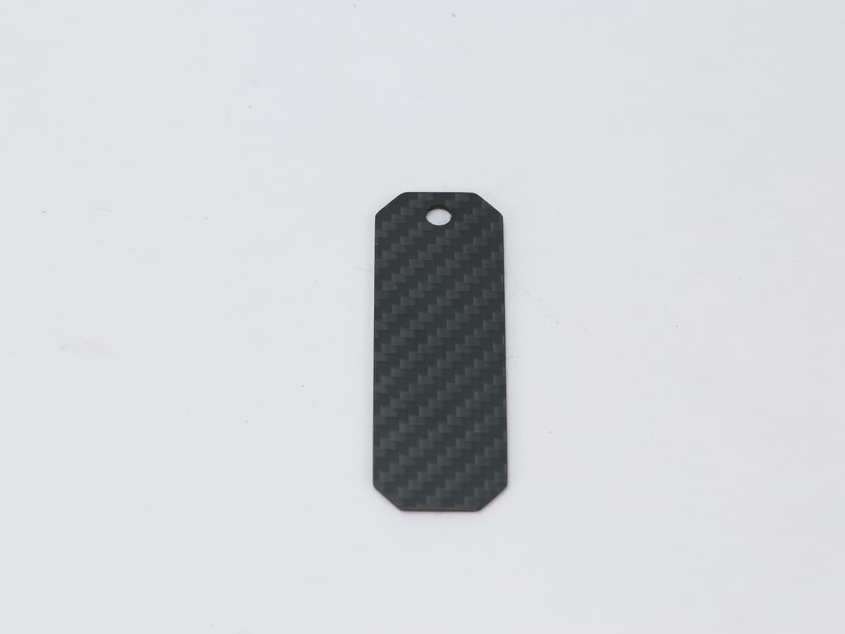 Octagon Hang Tag – Carbon Fiber | Unique Shape