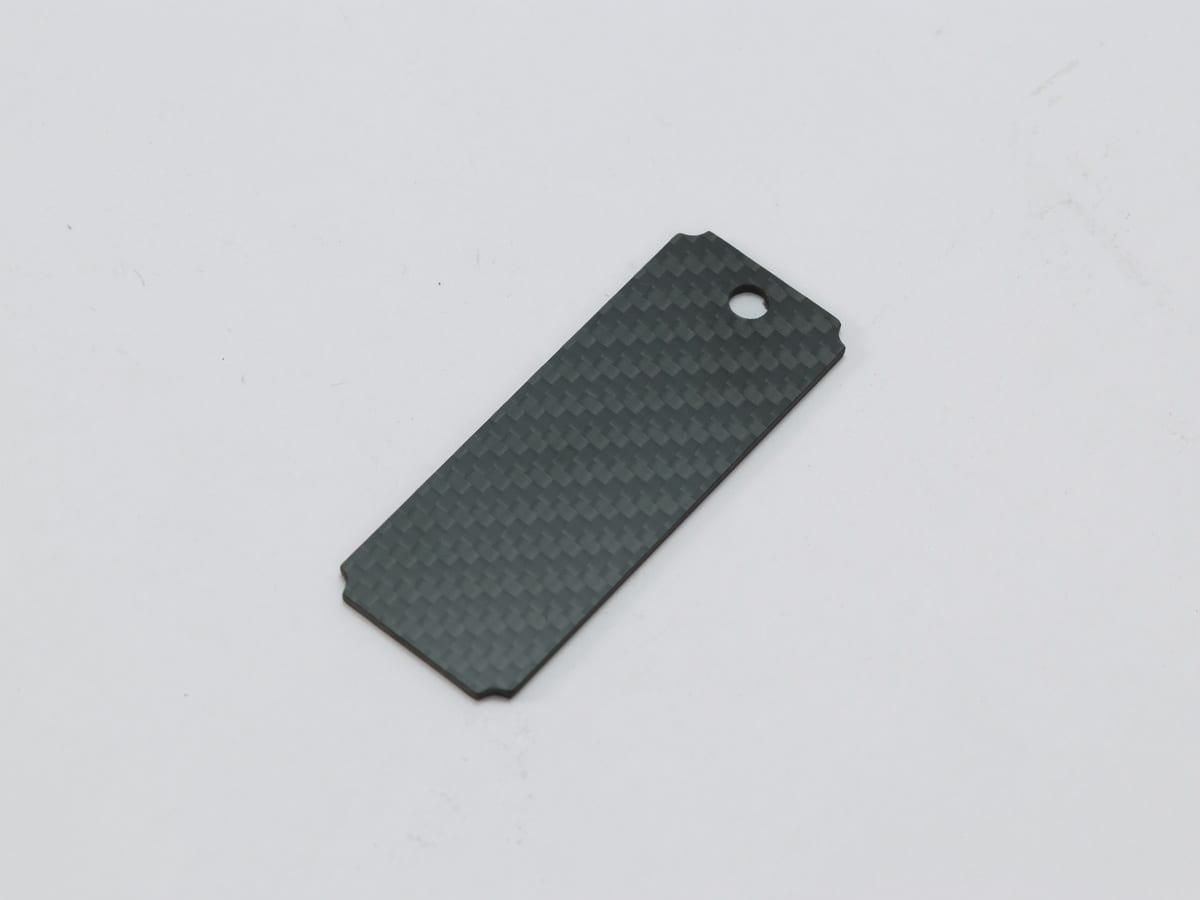 Rectangular Hang Tag – Carbon Fiber | Lightweight & Durable — carbon fiber close-up view 3