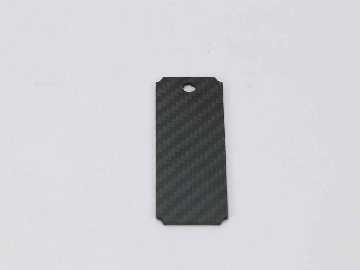 Rectangular Hang Tag – Carbon Fiber | Lightweight & Durable — carbon fiber close-up view 4