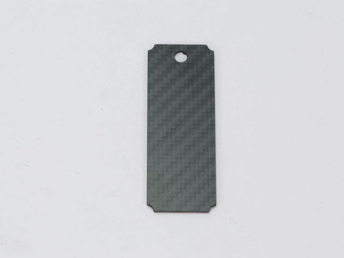 Rectangular Hang Tag – Carbon Fiber | Lightweight & Durable — carbon fiber close-up view 1