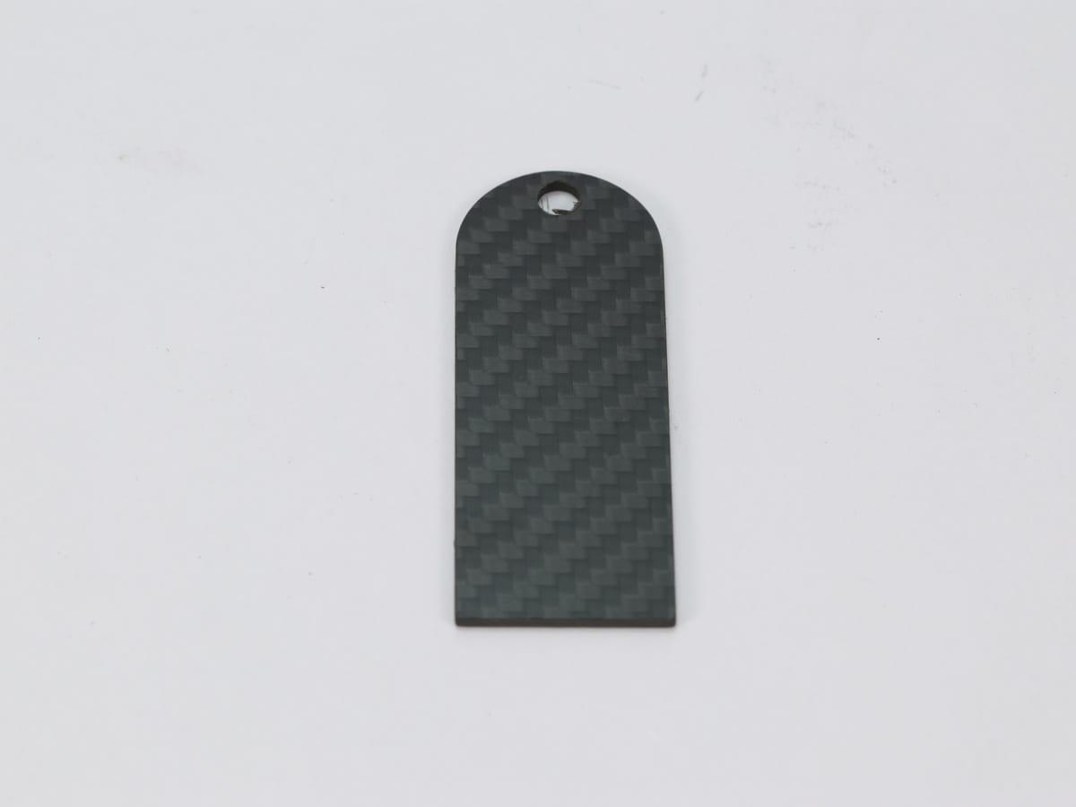 Rounded Hang Tag – Carbon Fiber | Smooth Edges — carbon fiber close-up view 2