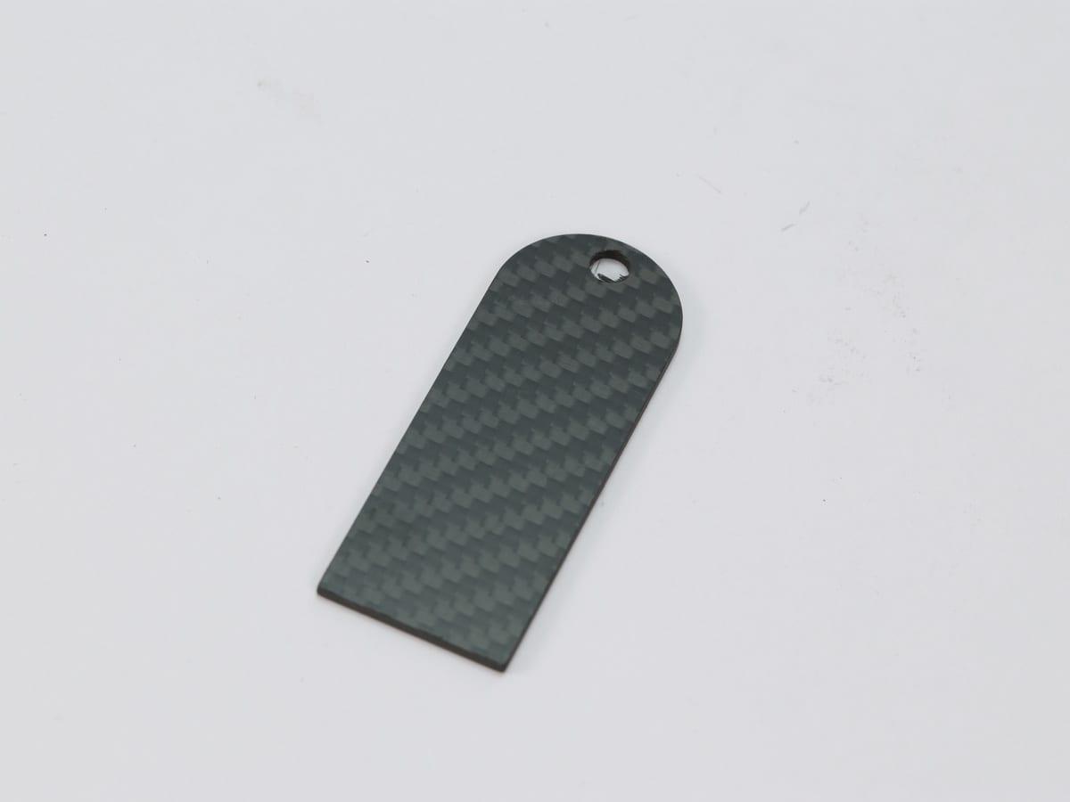 Rounded Hang Tag – Carbon Fiber | Smooth Edges — carbon fiber close-up view 3