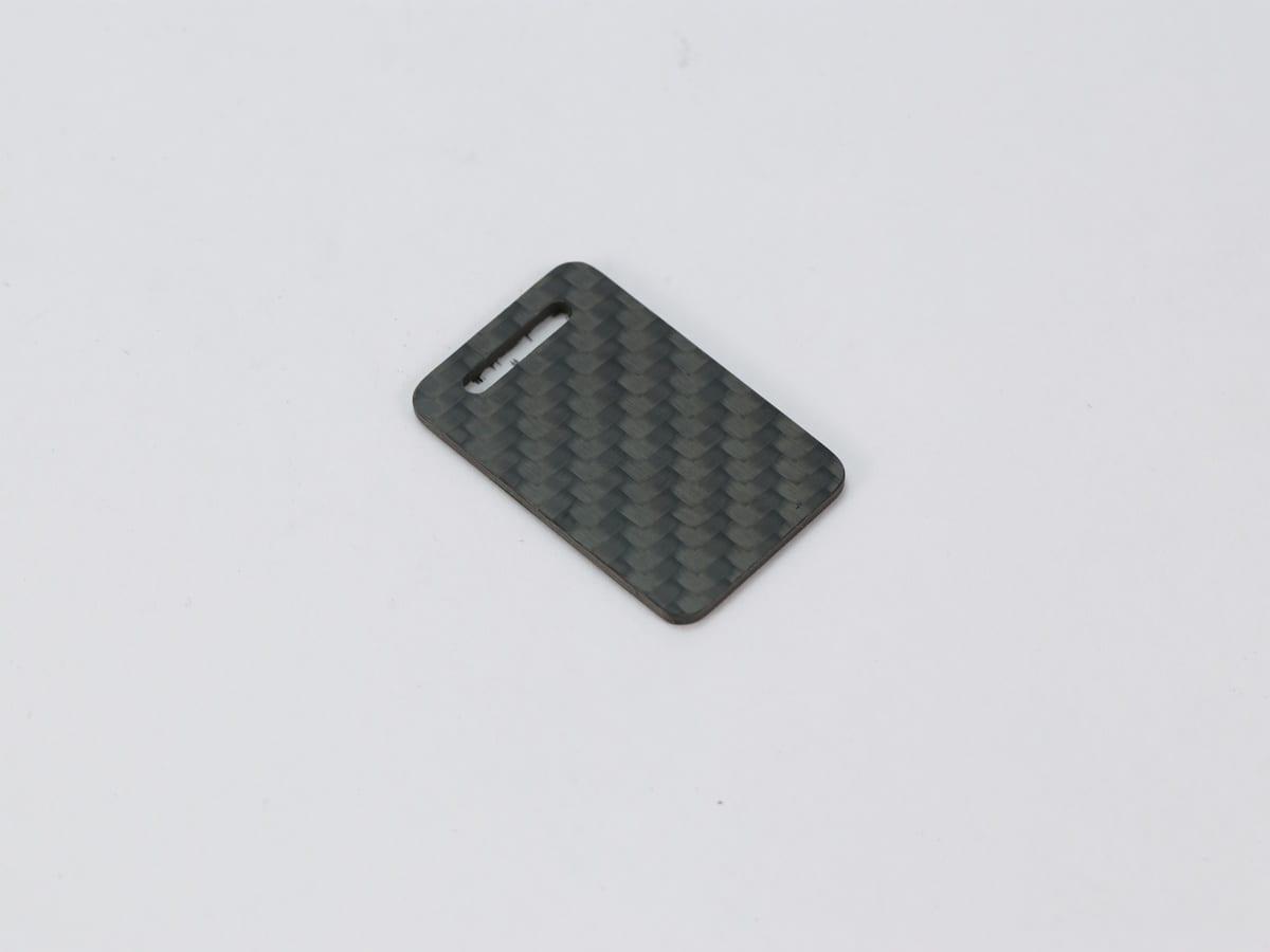 Teardrop Tag – Carbon Fiber | Graceful Curve — carbon fiber close-up view 2