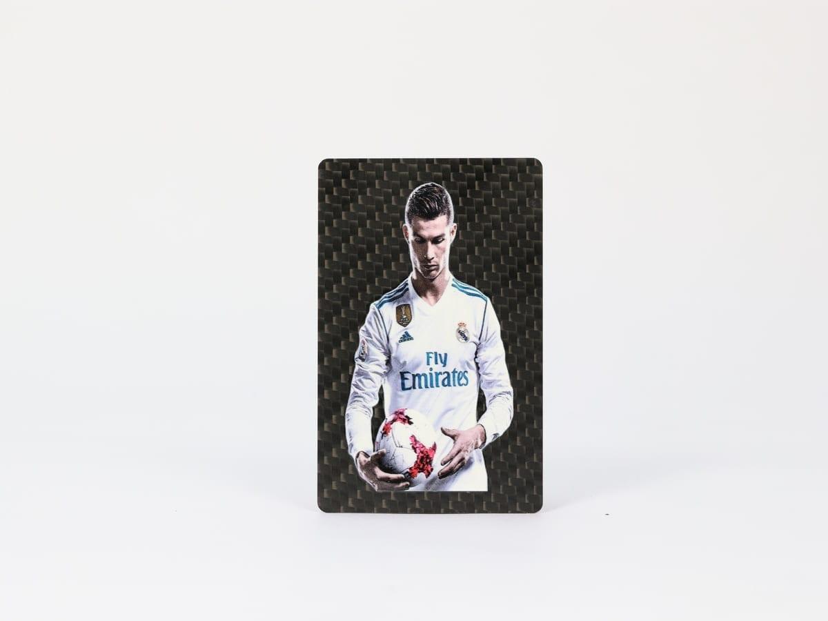 Character Art Card – Carbon Fiber Canvas | Full-Color UV Print — carbon fiber close-up view 1