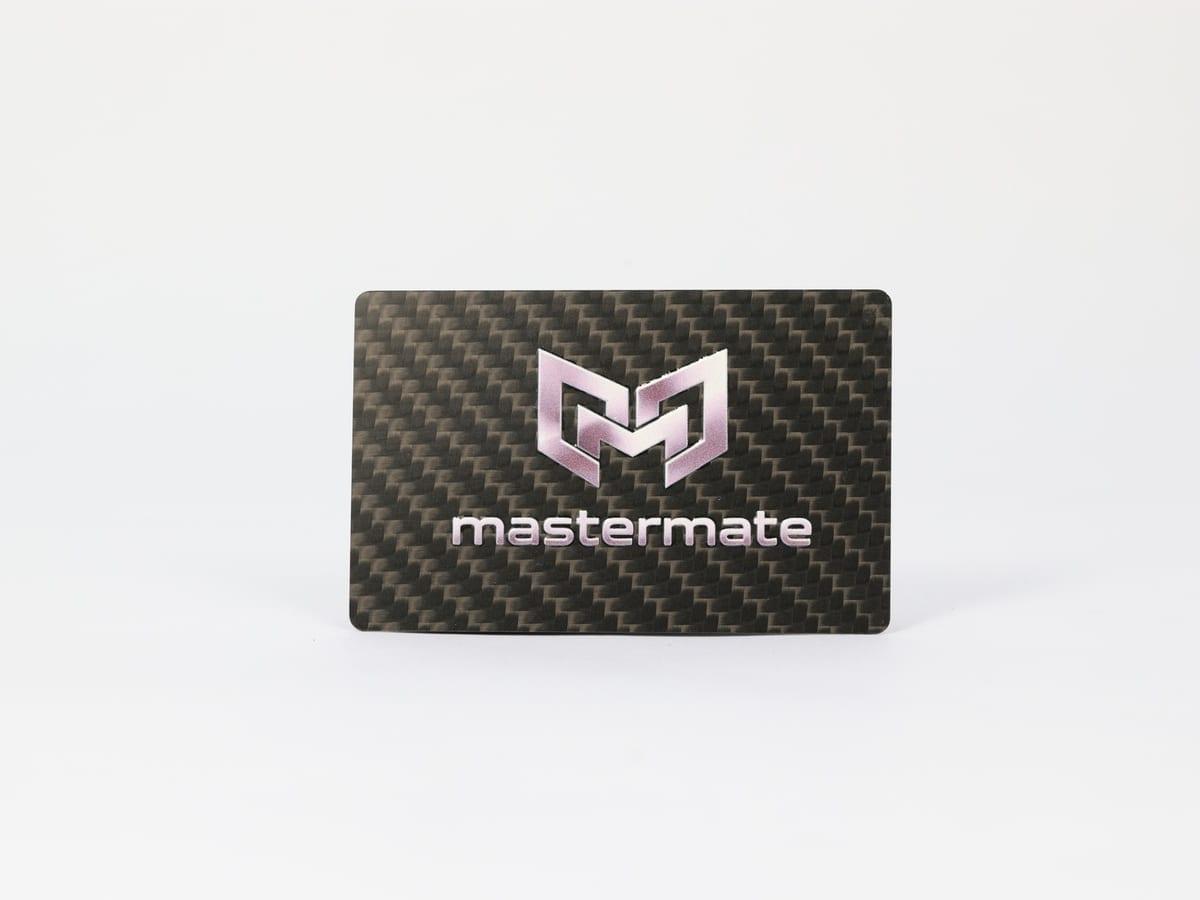 Custom Brand Logo Card – Premium Carbon Fiber Finish | Laser Engraved — carbon fiber close-up view 3