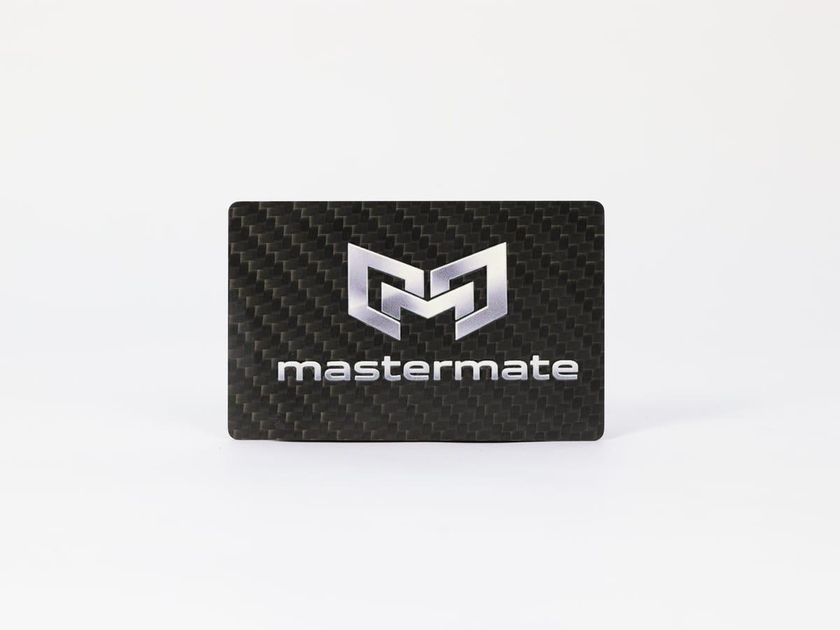 Custom Brand Logo Card – Premium Carbon Fiber Finish | Laser Engraved — carbon fiber close-up view 4