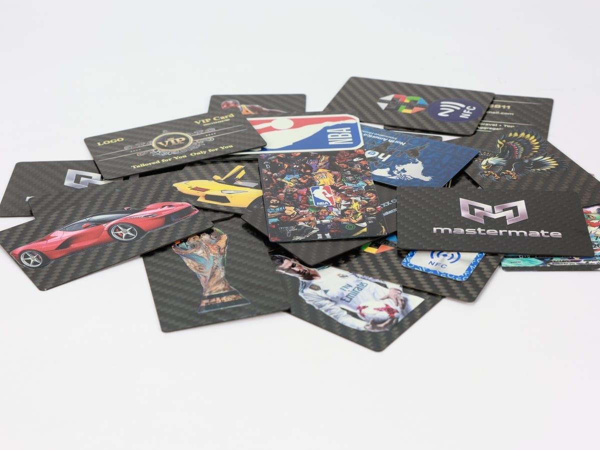 Custom Shape Die-Cut Card – Carbon Fiber + CNC Precision Cut | Any Shape — carbon fiber close-up view 3
