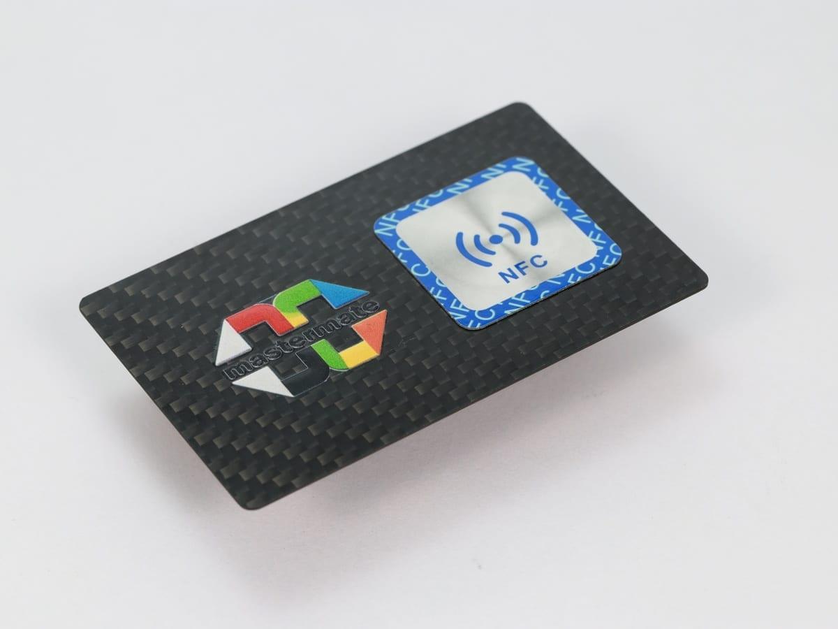Glossy Full-Color Card – Carbon Fiber + High-Gloss Coating | Vibrant Colors — carbon fiber close-up view 2