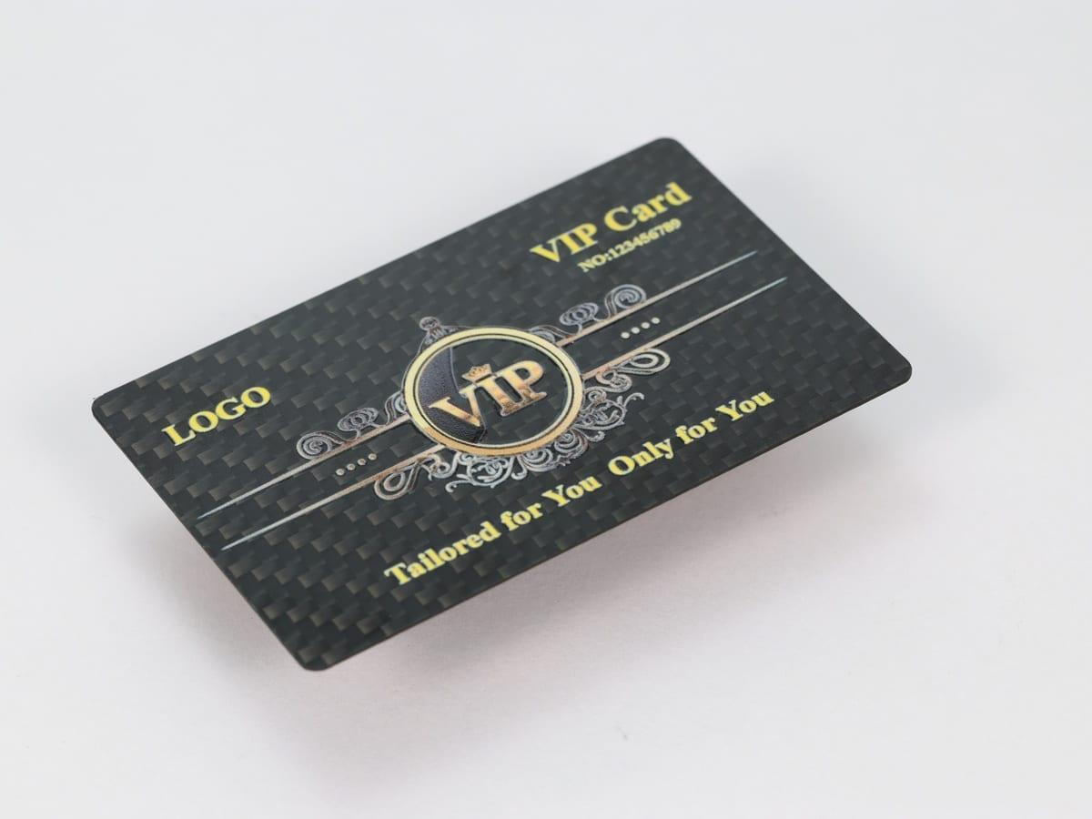Gradient UV Print Card – Carbon Fiber + UV Gradient | Modern Design — carbon fiber close-up view 2