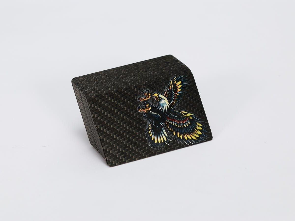 Metallic Print Card – Carbon Fiber + Metallic Ink | Eye-Catching Finish — carbon fiber close-up view 4