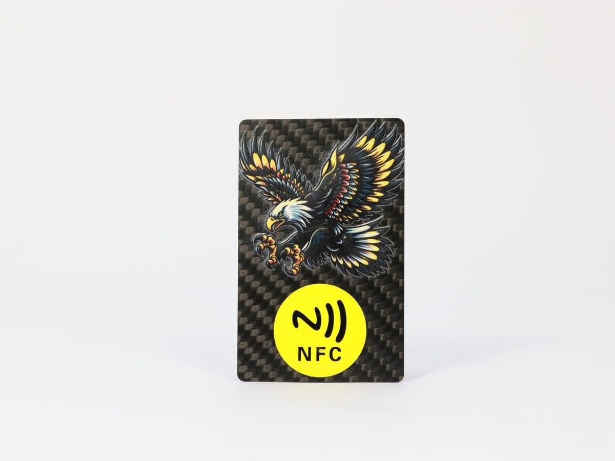 NFC Eagle Art Card – Carbon Fiber + NFC Chip | Artistic & Smart — carbon fiber close-up view 1