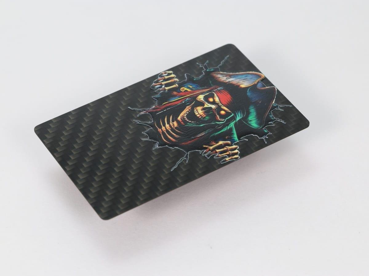 UV Full-Color Print Card – Vivid Carbon Fiber Base | Scratch Resistant — carbon fiber close-up view 4