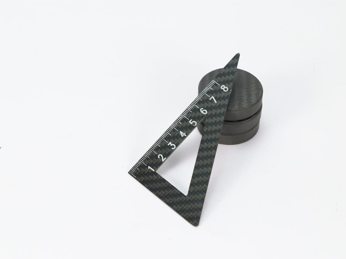 Protractor Triangle Ruler – Carbon Fiber | Dual-Function Precision Tool — carbon fiber close-up view 2
