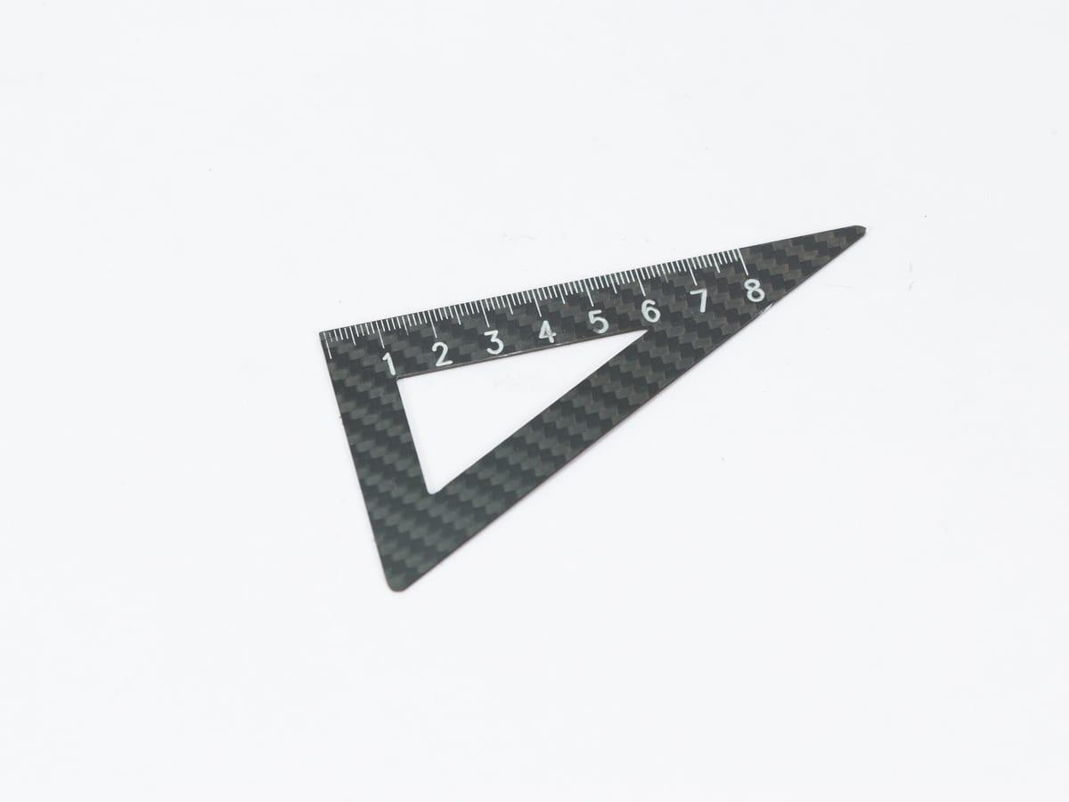 Protractor Triangle Ruler – Carbon Fiber | Dual-Function Precision Tool — carbon fiber close-up view 3