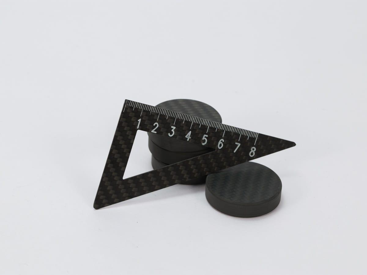 Protractor Triangle Ruler – Carbon Fiber | Dual-Function Precision Tool — carbon fiber close-up view 4