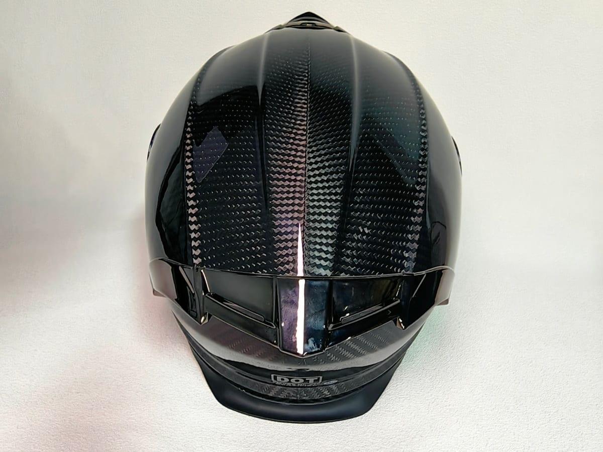Carbon Fiber Full-Face Motorcycle Helmet – 3K Twill DOT Certified | Custom Graphics Available — carbon fiber close-up view 3