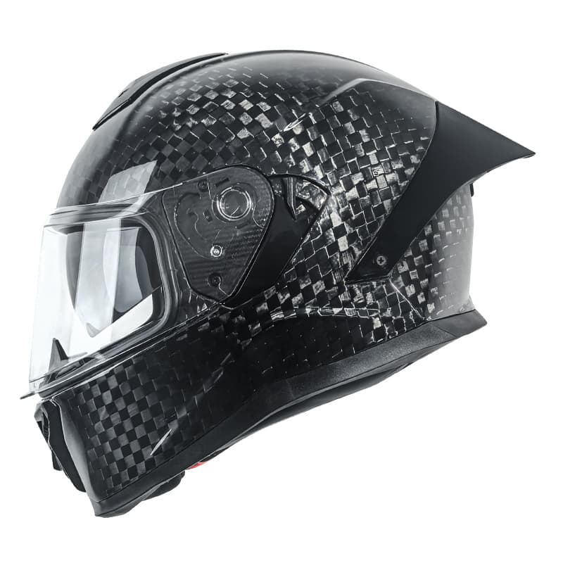 CF001 خوذة دراجة نارية من ألياف الكربون – نمط 3K/12K/مطروق | رسومات مخصصة — carbon fiber close-up view 4