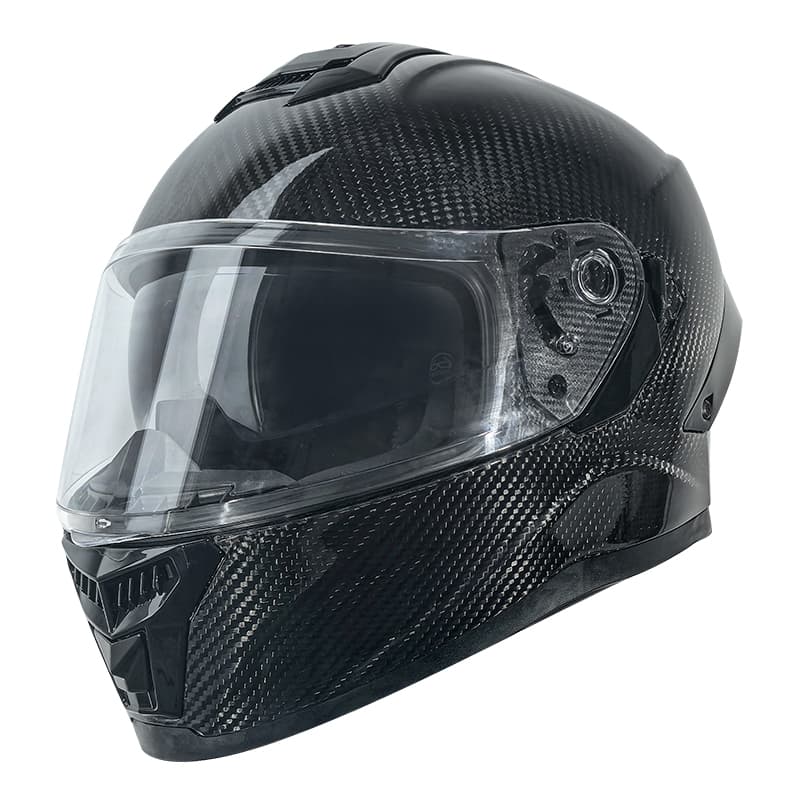 CF001 خوذة دراجة نارية من ألياف الكربون – نمط 3K/12K/مطروق | رسومات مخصصة — carbon fiber close-up view 2