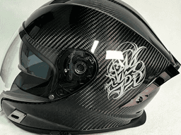 Carbon Fiber Motorcycle Helmet – Glossy Finish DOT Approved | Custom Graphics Available — carbon fiber product angle 6