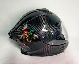 Carbon Fiber Motorcycle Helmet – Glossy Finish DOT Approved | Custom Graphics Available — carbon fiber product angle 1