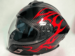 碳纤维摩托车头盔 - 光泽饰面 DOT认可 | 可定制酷炫图案 — carbon fiber product angle 5