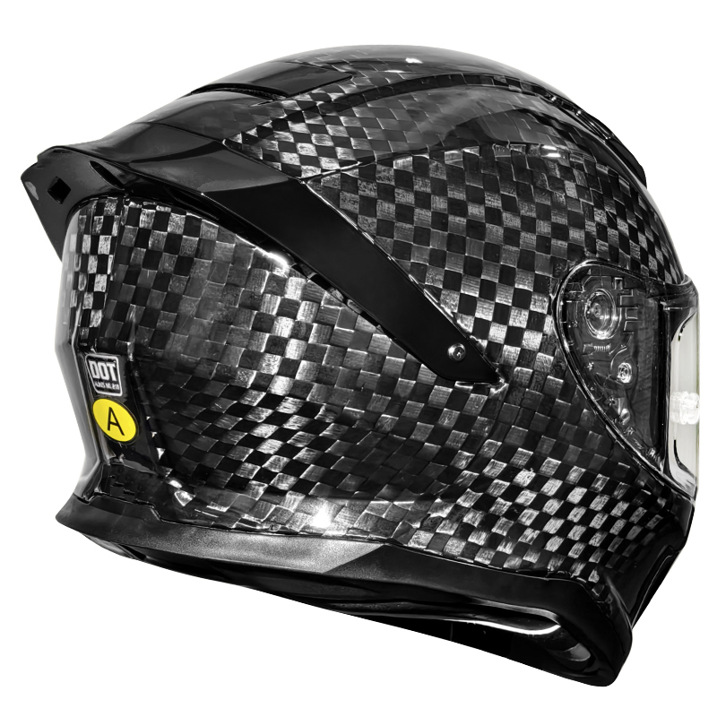MT-30 Capacete Motocicleta Fibra de Carbono – Padrão 3K/12K/Forjado | Gráficos Personalizados — carbon fiber close-up view 4