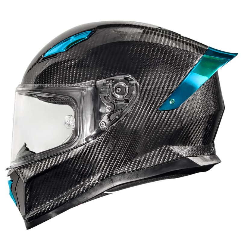 MT-30 Capacete Motocicleta Fibra de Carbono – Padrão 3K/12K/Forjado | Gráficos Personalizados — carbon fiber close-up view 2