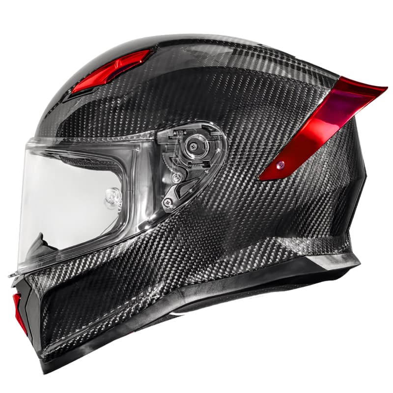 MT-30 Capacete Motocicleta Fibra de Carbono – Padrão 3K/12K/Forjado | Gráficos Personalizados — carbon fiber close-up view 3