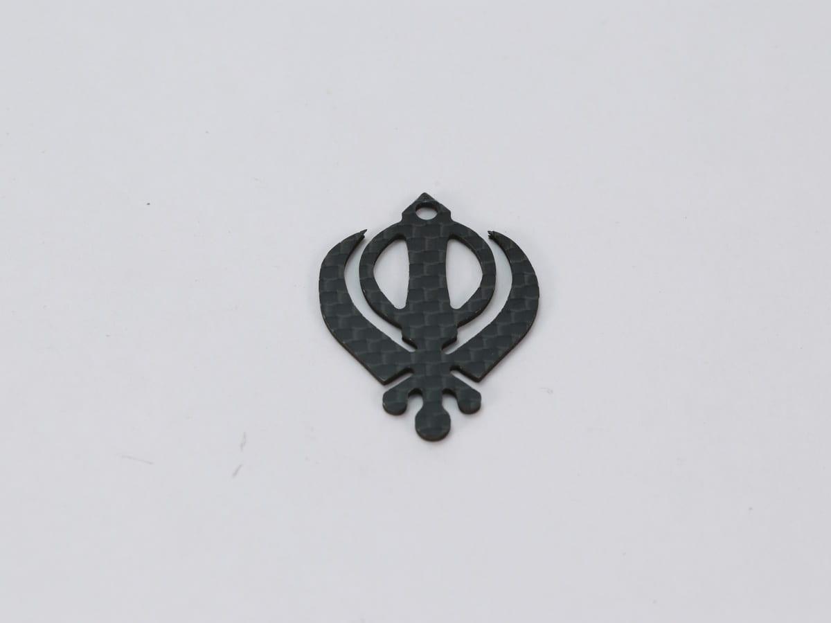 Custom Shape Pendant – Carbon Fiber | Your Logo or Design Engraved — carbon fiber close-up view 4