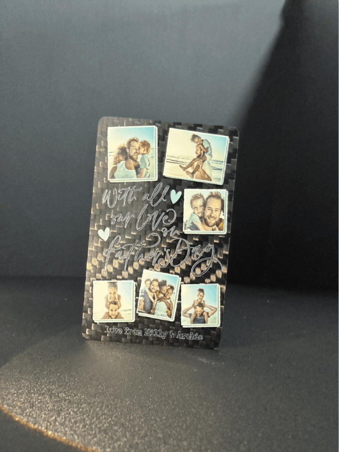 Carbon Fiber Father's Day Card | Custom Logo Print Greeting Cards | OEM/ODM Wholesale — carbon fiber close-up view 2