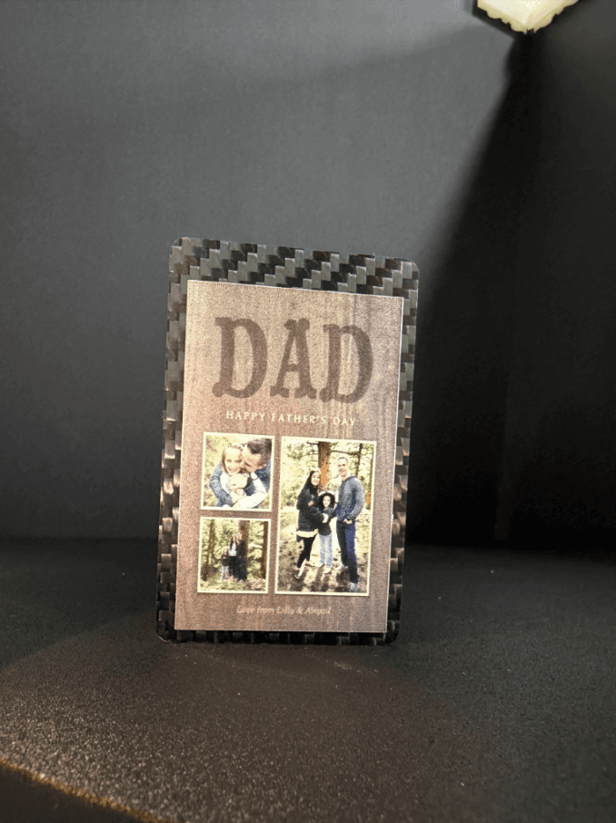 Carbon Fiber Father's Day Card | Custom Logo Print Greeting Cards | OEM/ODM Wholesale — carbon fiber close-up view 4