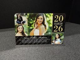 Carbon Fiber Graduation Card | 3D Embossed Gold Foil | Custom Waterproof Keepsake — carbon fiber product angle 4