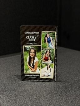 Carbon Fiber Graduation Card | 3D Embossed Gold Foil | Custom Waterproof Keepsake — carbon fiber product angle 6