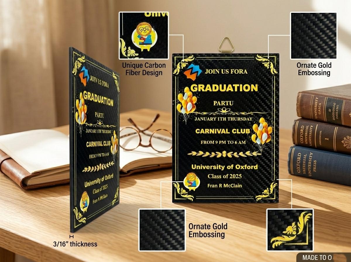 Custom Carbon Fiber Invitation Cards | Wedding, Party, Business Cards Manufacturer — carbon fiber close-up view 2