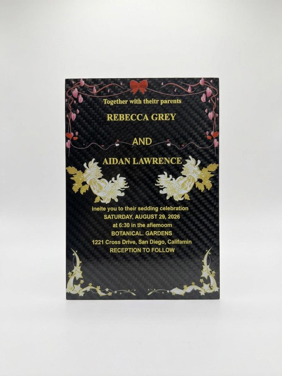 Custom Carbon Fiber Invitation Cards | Wedding, Party, Business Cards Manufacturer — carbon fiber close-up view 4
