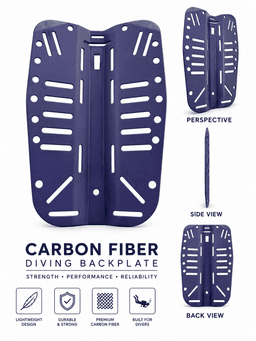 Carbon Fiber Diving Backplate – Ultra-Lightweight Technical Scuba Backplate — carbon fiber product angle 6