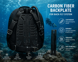Carbon Fiber Diving Backplate – Ultra-Lightweight Technical Scuba Backplate — carbon fiber product angle 2