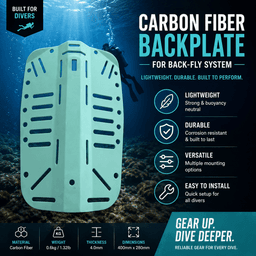 Carbon Fiber Diving Backplate – Ultra-Lightweight Technical Scuba Backplate — carbon fiber product angle 3