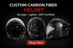 Kohlefaser-Motorrad-Helm Vollgesicht – 3K Köper DOT-zertifiziert | Custom-Design verfügbar — carbon fiber product angle 5