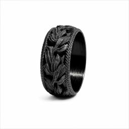 Custom Carbon Fiber NFC Ring – Personalized Smart Ring with Embedded NFC Chip — carbon fiber product angle 1
