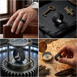Carbon Fiber CNC Carved Rings | Precision-Crafted Lightweight Jewelry — carbon fiber product angle 2