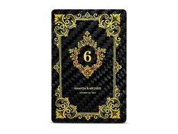 Carbon Fiber Wedding Table Numbers - Modern Place Card Holders Set — carbon fiber product angle 1