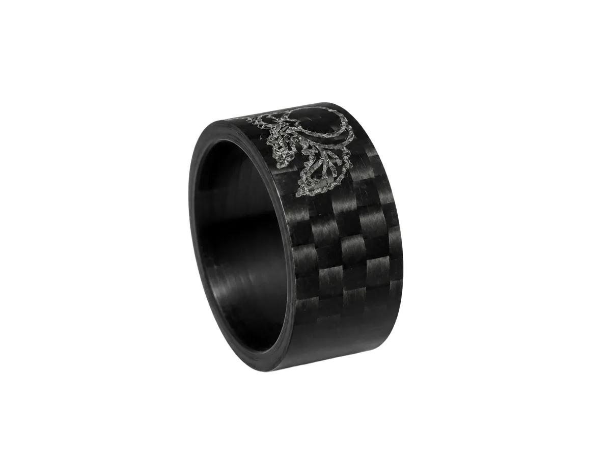Custom Engraved Carbon Fiber Ring – Personalized CNC Carved Wedding Band — premium carbon fiber product detail