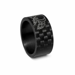 Custom Engraved Carbon Fiber Ring – Personalized CNC Carved Wedding Band — carbon fiber product angle 4