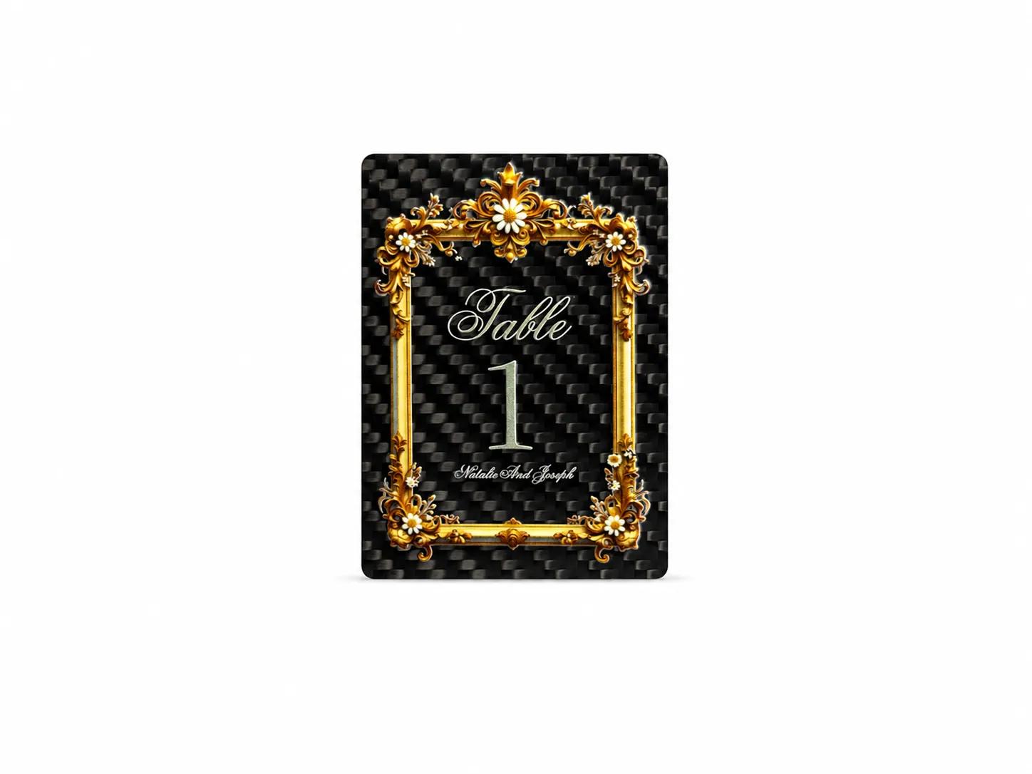 Carbon Fiber Graduation Card | 3D Embossed Gold Foil | Custom Waterproof Keepsake